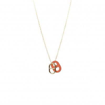 HERMÈS SWIFT O'MAILLON PENDANT NECKLACE ORANGE 